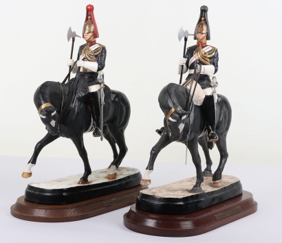 Michael Sutty Porcelain: Pair Life Guards and Blues & Royals Farriers