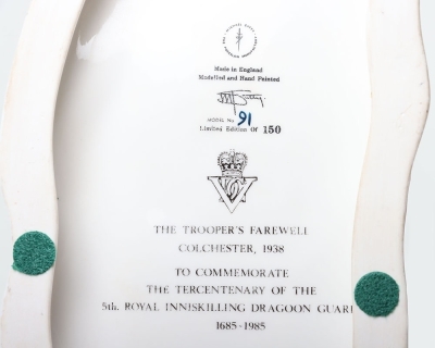 Michael Sutty Porcelain: 5th Dragoon Guards. The Troopers Farewell Colchester 1938 - 5