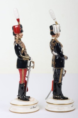 2 Michael Sutty Porcelain Figures: 11th & 13th Hussar Officers - 4