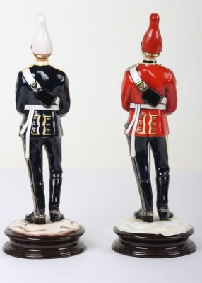 2 Michael Sutty Porcelain Figures: 1st & 6th Dragoon Guards Officers c1914 - 3