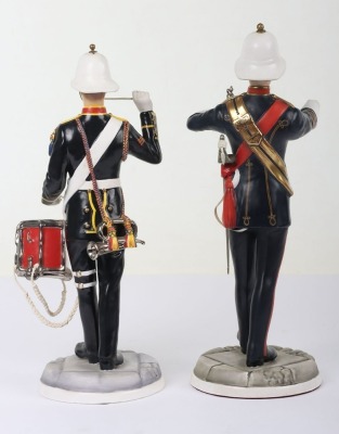 2 Michael Sutty Porcelain Figures: Royal Marine Bugler & Drum Major - 3