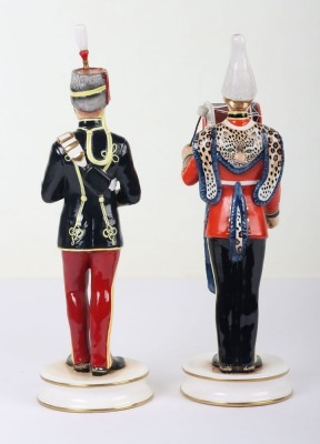 2 Michael Sutty Porcelain Figures: 11th Hussar & Kings Dragoon Guards Musicians - 3