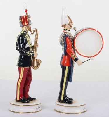 2 Michael Sutty Porcelain Figures: 11th Hussar & Kings Dragoon Guards Musicians - 4