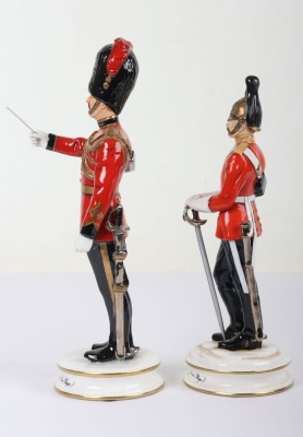 2 Michael Sutty Porcelain Figures: Scots Greys Bandmaster & Officer 2nd Dragoon Guards - 2
