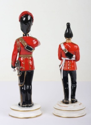 2 Michael Sutty Porcelain Figures: Scots Greys Bandmaster & Officer 2nd Dragoon Guards - 3
