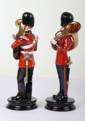 2 Michael Sutty Porcelain Figures: Royal Welsh Fusiliers & Royal Engineers Musicians - 2