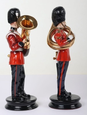 2 Michael Sutty Porcelain Figures: Royal Welsh Fusiliers & Royal Engineers Musicians - 5