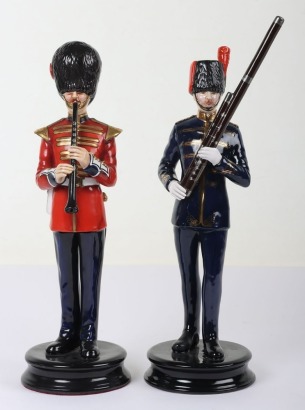 2 Michael Sutty Porcelain Figures: Coldstream Guards & Royal Artillery Musicians