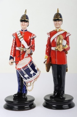 2 Michael Sutty Porcelain Figures: Royal Surrey & Suffolk Regiment Musicians