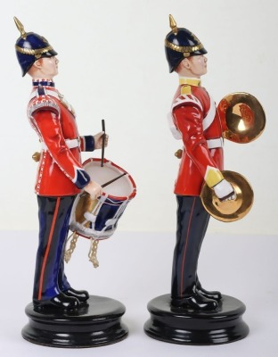 2 Michael Sutty Porcelain Figures: Royal Surrey & Suffolk Regiment Musicians - 4