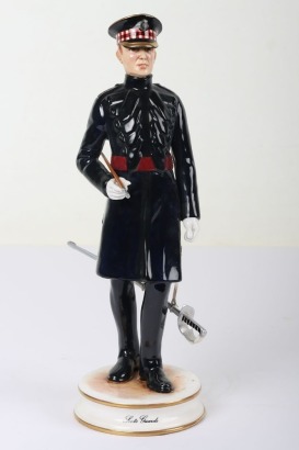Michael Sutty Porcelain Figure: Scots Guards Officer in Frock Coat.