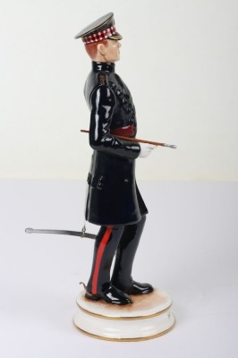 Michael Sutty Porcelain Figure: Scots Guards Officer in Frock Coat. - 4