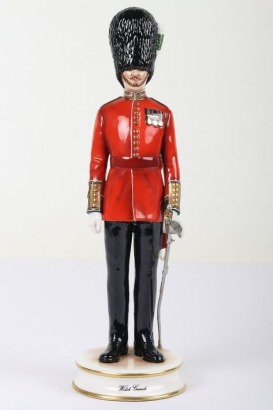 Michael Sutty Porcelain Figure: Welsh Guards Officer in Full Dress.