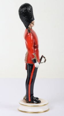 Michael Sutty Porcelain Figure: Welsh Guards Officer in Full Dress. - 4