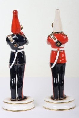 2 Michael Sutty Porcelain Figures: Life Guards & Blues and Royals Trumpeters. - 3