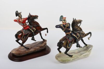 Michael Sutty Porcelain: Pair of Mounted Lancers. - 2