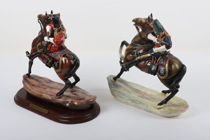 Michael Sutty Porcelain: Pair of Mounted Lancers.