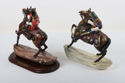 Michael Sutty Porcelain: Pair of Mounted Lancers.