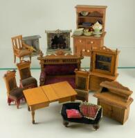 Selection of dolls house furniture,