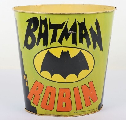 Scarce 1966 Batman and Robin Tin Bin.