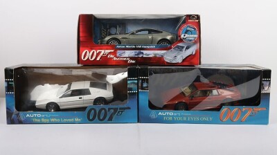 Three 1/18 Scale James Bond 007 Model Cars.