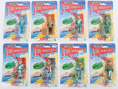 Eight 1993 Thunderbirds Action Figures moc carded Matchbox.
