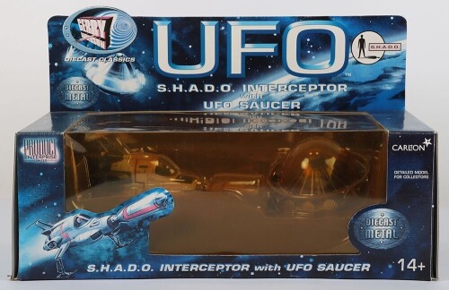 Gerry Anderson UFO S.H.A.D.O. Product Enterprise Limited Diecast Metal Interceptor with UFO Saucer Model Vehicle.