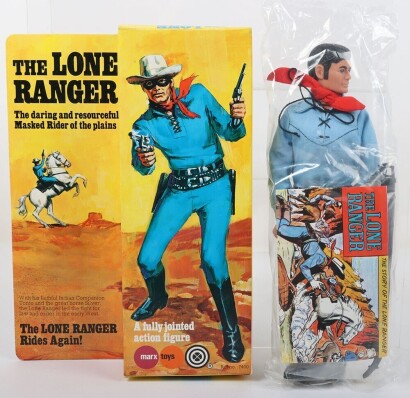 Vintage Lone Ranger rides again Action Figure Marx Toys Boxed.