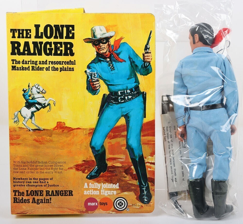 Vintage Lone Ranger rides again Action Figure Marx Toys Boxed.