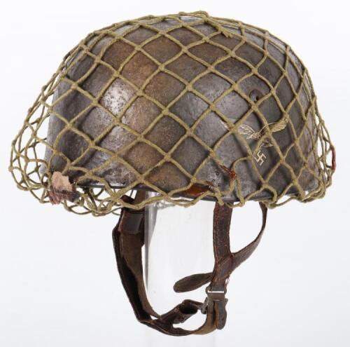 Luftwaffe Double Decal Camouflaged Paratroopers Steel Helmet
