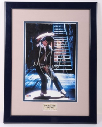 Original Signed Autograph Picture of Michael Jackson The King of Pop Framed.