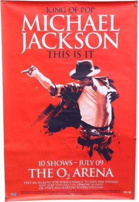 Scarce Original Cancelled Michael Jackson Tour Poster.