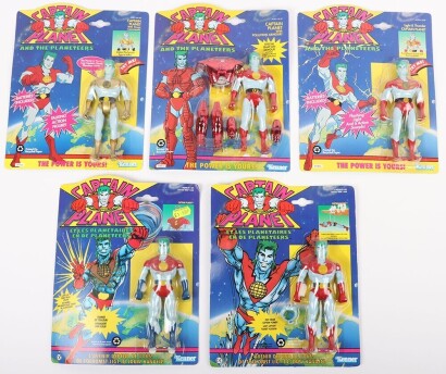 Five Vintage Captain Planet and the Planeteers Action Figures moc carded Kenner.