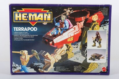 Vintage New Adventures of He Man Terrapod Terroclaw Vehicle boxed Mattel. Sealed in box. Some edge wear.