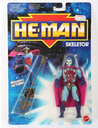 Vintage New Adventures of He Man Skeletor Action Figure Mattel moc carded.