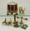 Gilt metal dolls house miniatures, German 1880s-90s,