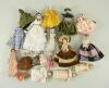 Collection of small peg wooden dolls, circa 1910,