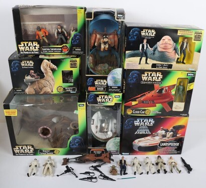 Eight Boxed Star Wars The Power of the Force Modern Playsets, Vehicles and Action Figures.