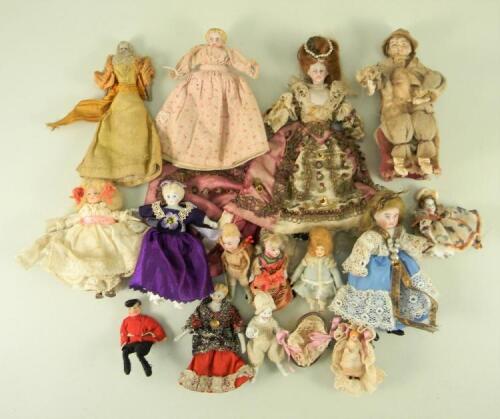 Collection of various bisque dolls house dolls, German, circa 1880-1900,