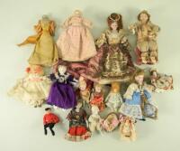 Collection of various bisque dolls house dolls, German, circa 1880-1900,