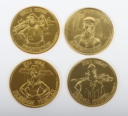 Four Vintage Star Wars Droids Original Coins 1985 Kenner.
