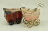 Miniature tinplate pram, German circa 1920,