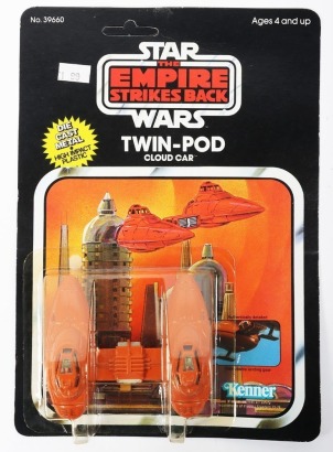 Vintage Star Wars Die Cast Metal Twin-Pod Cloud Car moc carded vehicle Kenner.