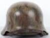 German Army / Luftwaffe M-42 Battle Damaged Steel Combat Helmet - 9