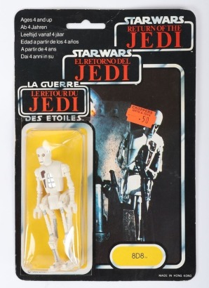 Vintage Star Wars Return of the Jedi 8D8 Original Carded Moc Action Figure Tri-Logo Palitoy.