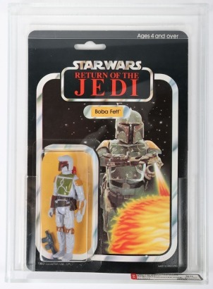 Scarce Vintage Star Wars Return of the Jedi Boba Fett moc carded Graded AFA Action Figure Palitoy.