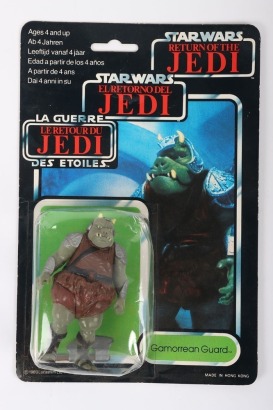 Vintage Star Wars Return of the Jedi Tri-Logo Gamorrean Guard Palitoy Original Carded Moc Action Figure.