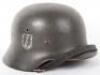 Waffen-SS Single Decal Steel Combat Helmet