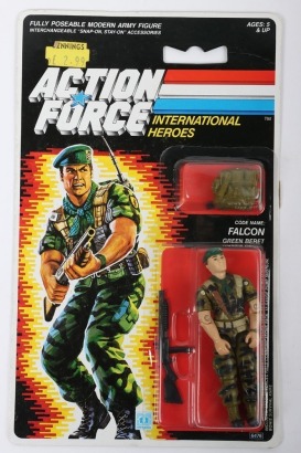 Vintage Action Force Gi Joe Falcon Action Figure moc carded.