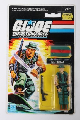 Vintage Action Force Gi Joe Muskrat Action Figure moc carded.